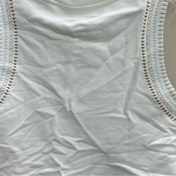 NEW Allsaints Crotchet Lila Embroidered Trim Crop Top in Calk White - Picture 5 of 5